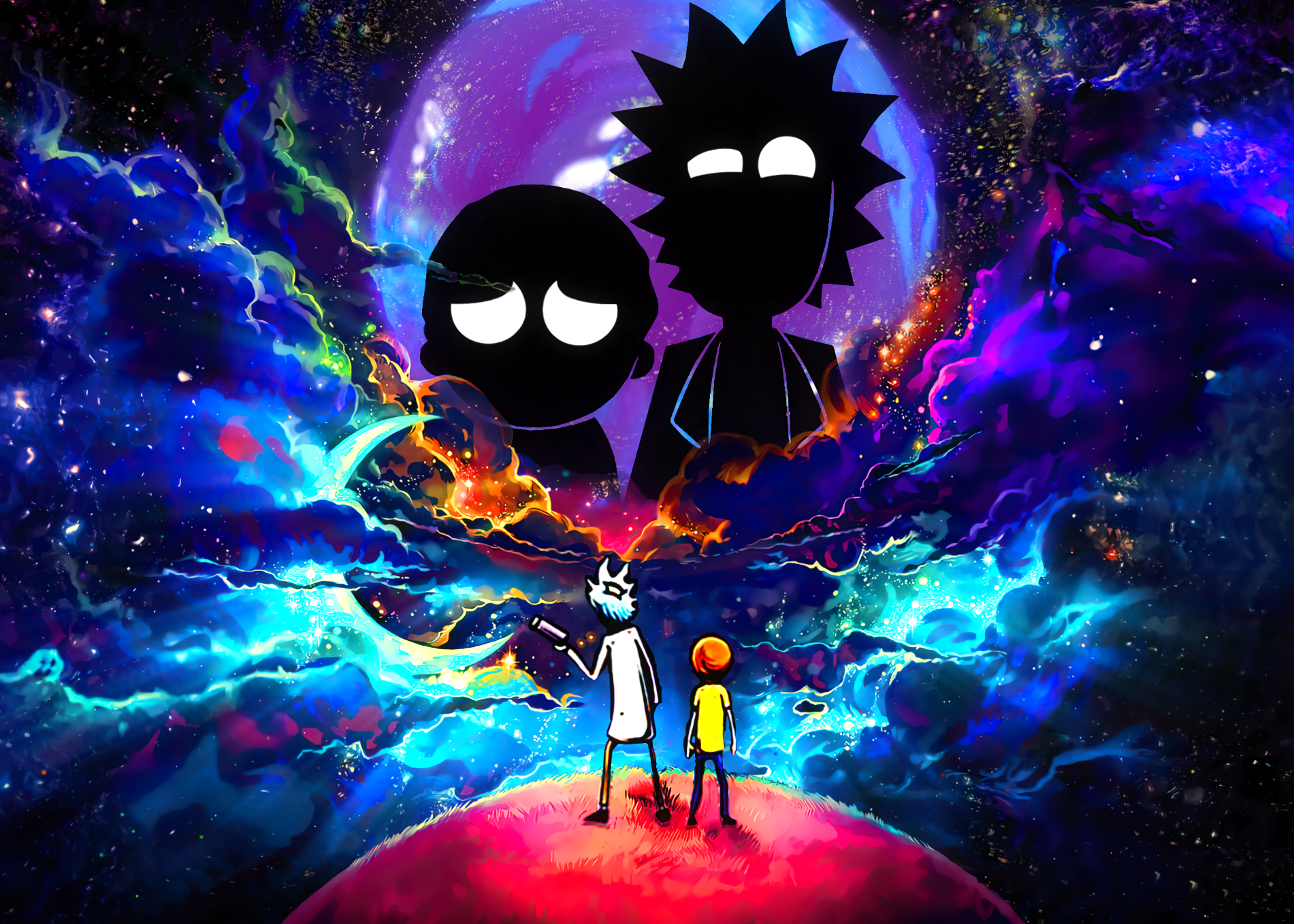Hliníkový obraz na stene - Rick a Morty