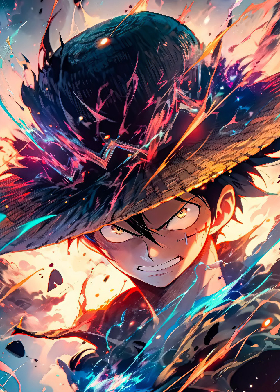 Moderný obraz z kovu - Monkey D. Luffy