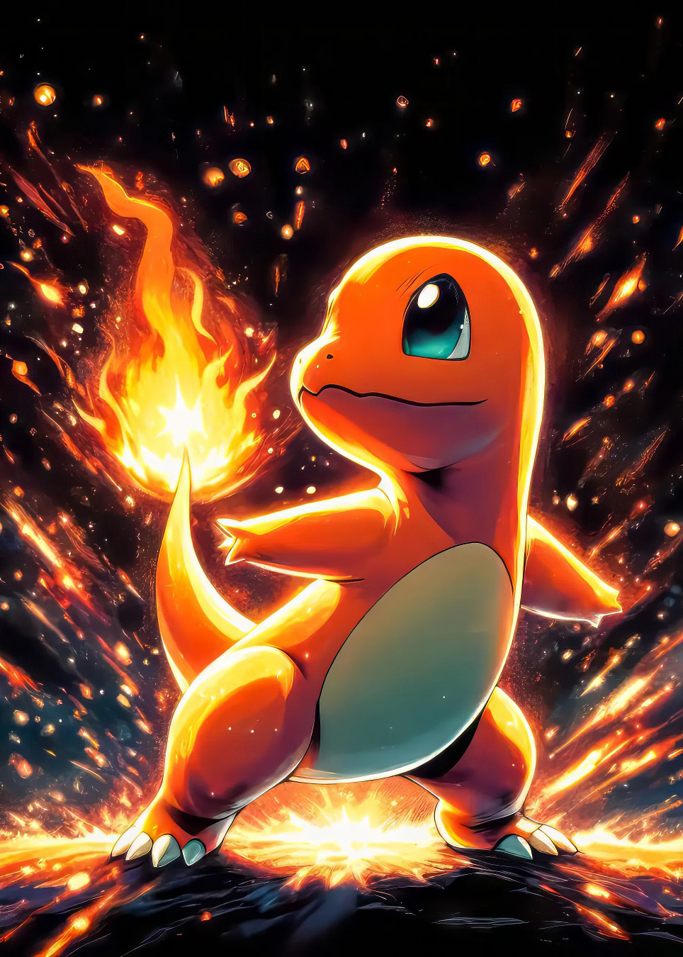 Moderný kovový obraz - Charmander