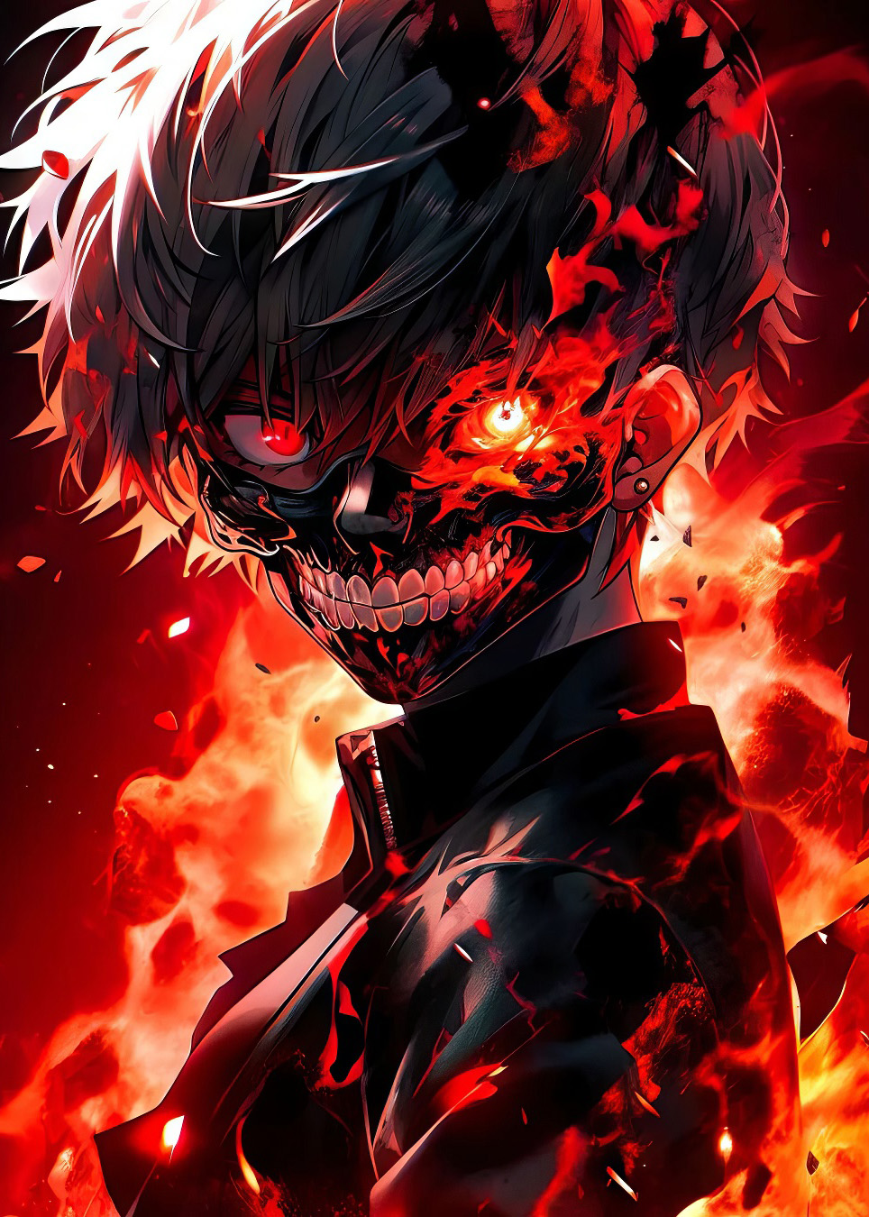 Kovové umelecké dielo na stenu - Ken Kaneki